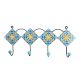 Turquoise Yellow Floral Tiles Hooks